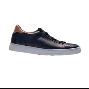 Vionic Lucas II - Men's Casual Comfort Leather Sneaker, Black/Tan
